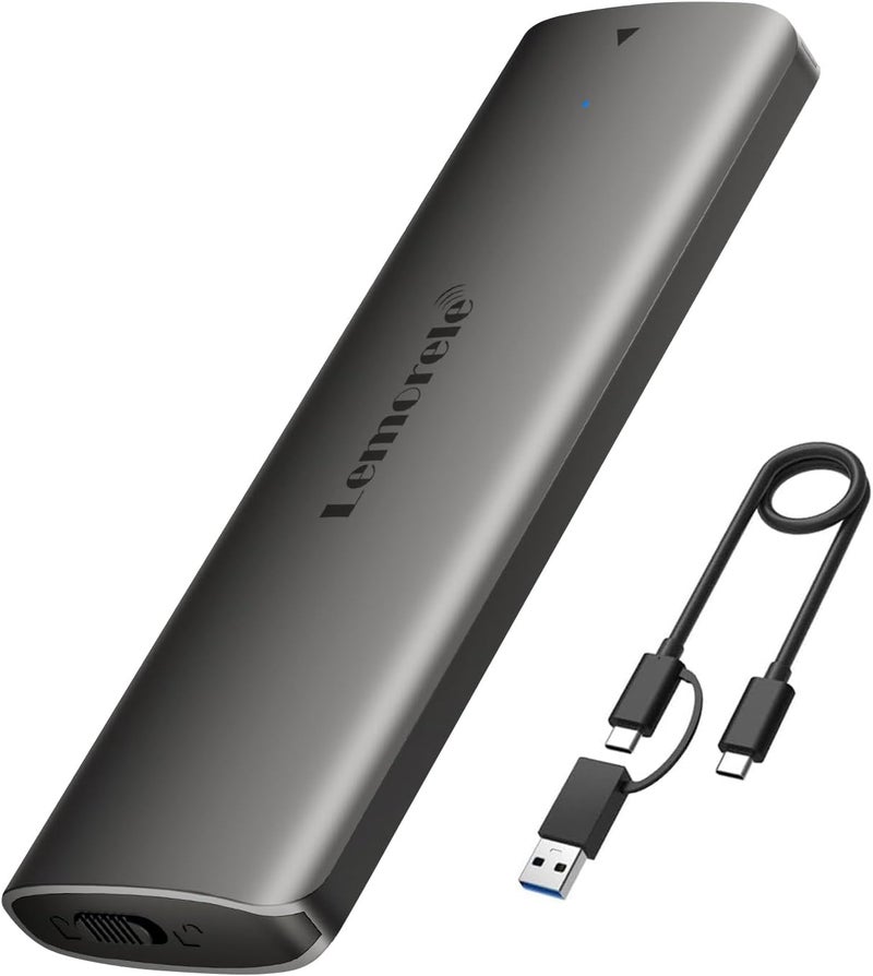 Lemorele Aluminum M.2 NVMe Enclosure,USB 3.2 Gen2 10Gbps Tool-Free ,SSD Enclosure for PCIe M-Key,Nvme USB Adapter Support UASP Trim for 2280 2260 2242 2230(Sata Protocol NOT Supported) - Image 1